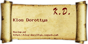 Klos Dorottya névjegykártya